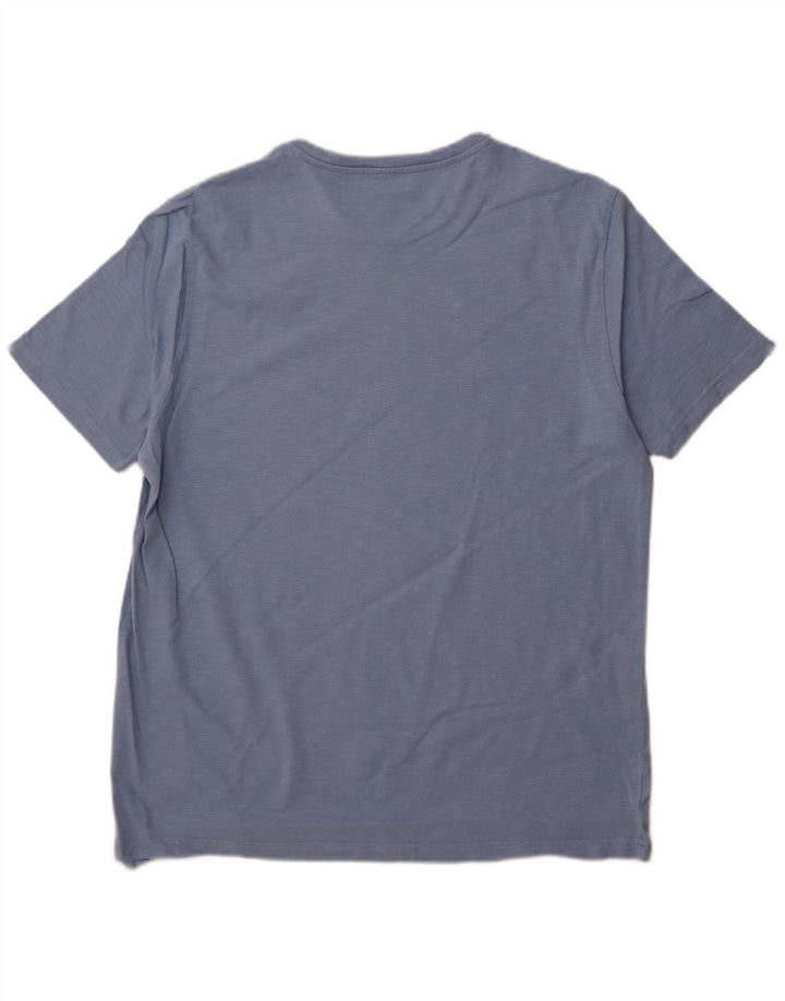 FAT FACE T-Shirt Graphique Homme Top XL Bleu Moucheté Coton