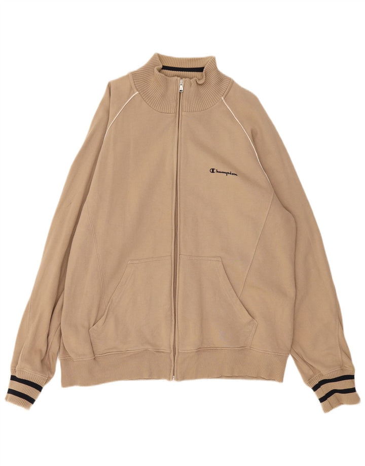 Champion Veste de Survêtement Homme XL Coton Rayé Beige