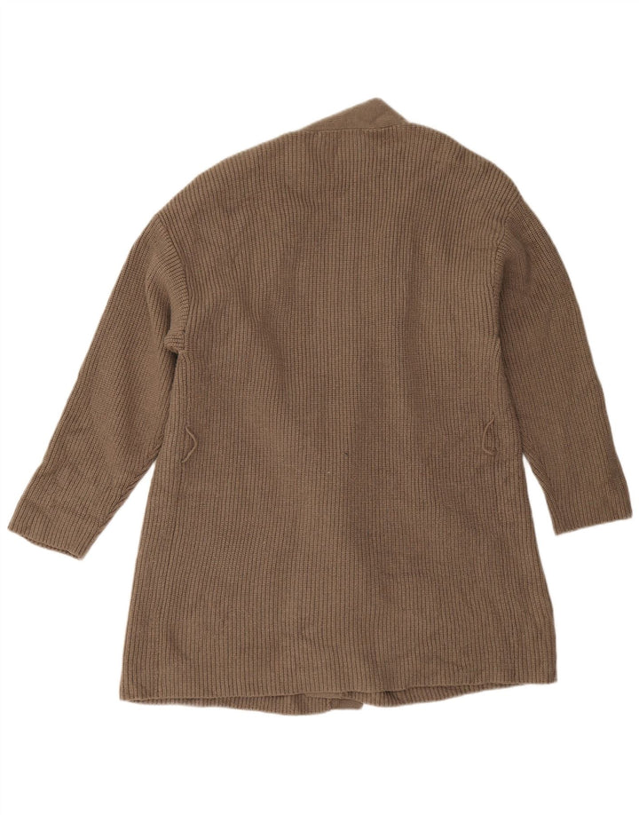 Zara Cardigan ouvert surdimensionné pour femme UK 10 Petit Marron