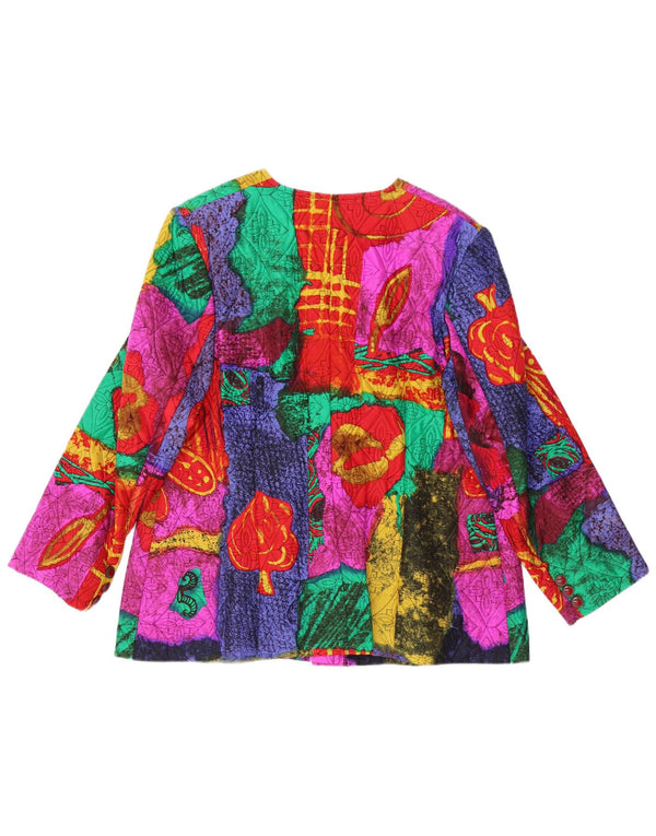 VINTAGE Femme 5 Bouton Blazer Veste UK 14 Moyen Multicolore Floral