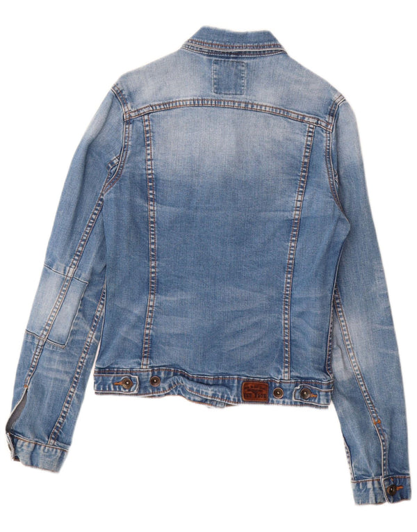 FAT FACE Womens Denim Jacket UK 8 Small Blue Cotton