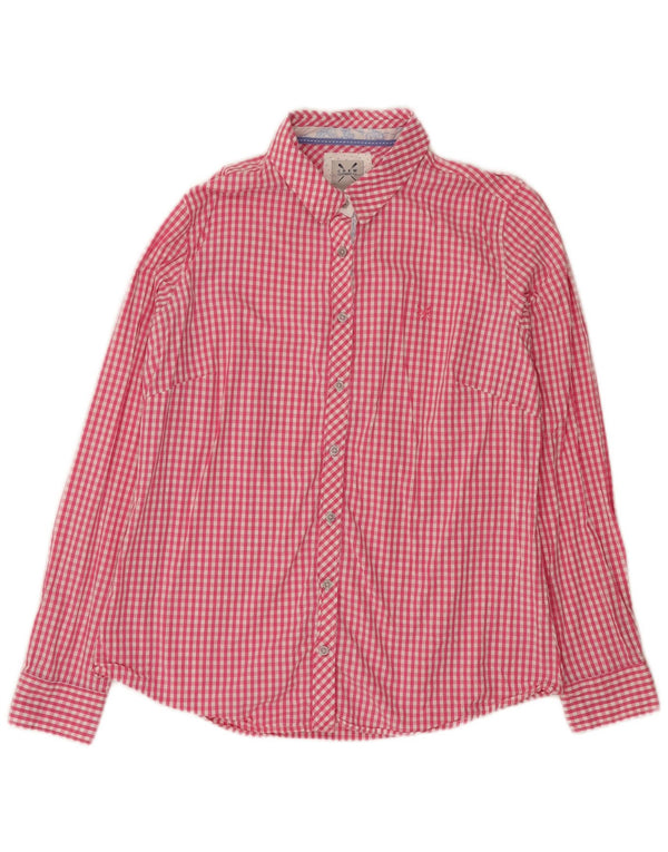 Crew Clothing Chemise Femme UK 14 Coton Vichy Rose Moyen