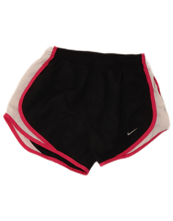 Nike Short de sport pour femme UK 6/8 XS Noir Colorblock Polyester