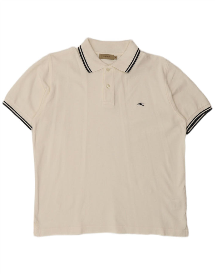 SEVENTY Polo Homme Blanc Cassé Moyen Coton