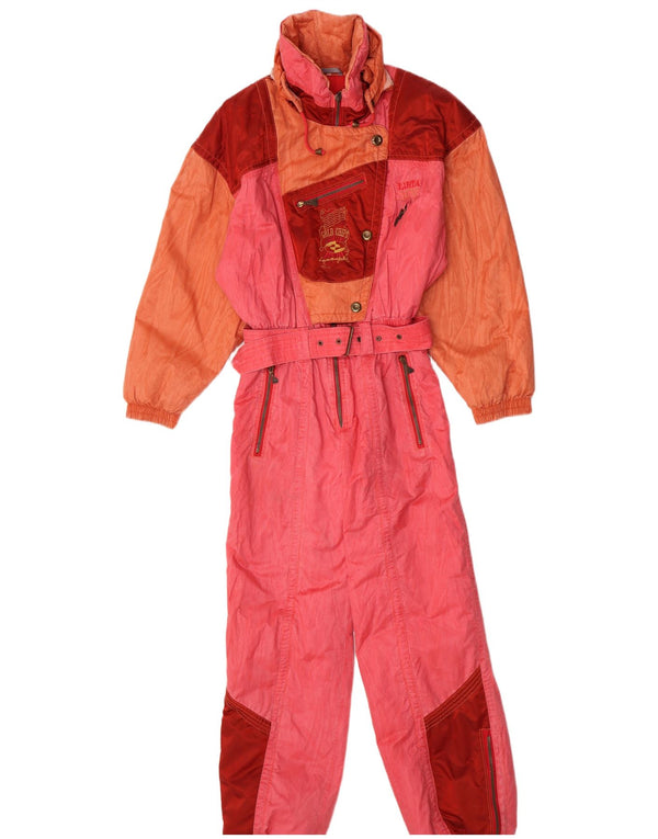 Luhta Combinaison de ski à capuche coupe ample pour femme UK 10 Small Rose Colourblock