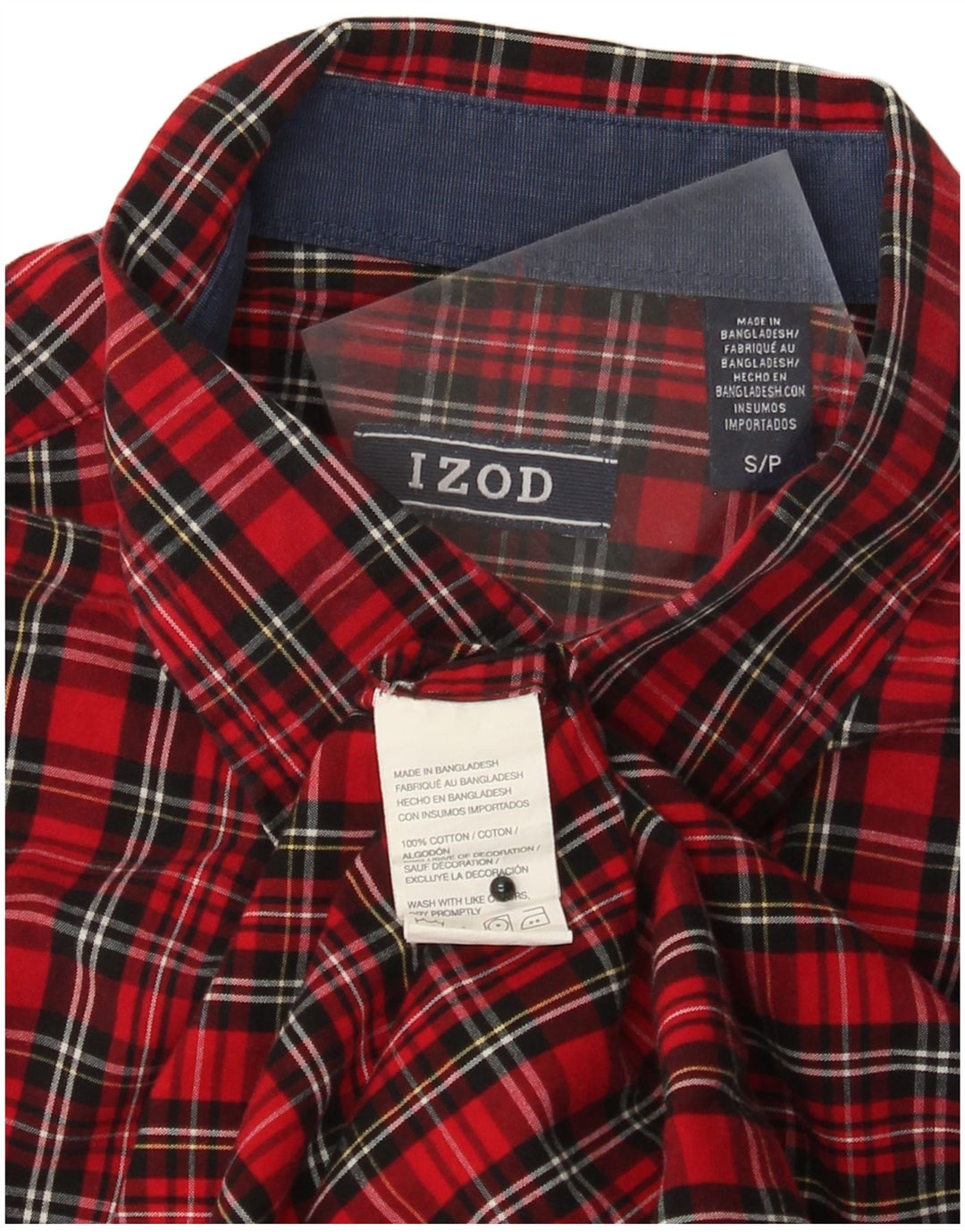 IZOD Chemise Homme Petit Carreau Rouge Coton
