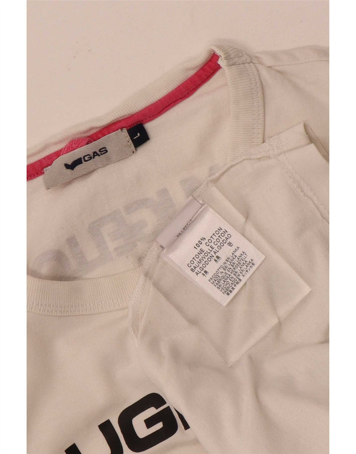 Gas T-Shirt Graphique Homme Grand Blanc Coton