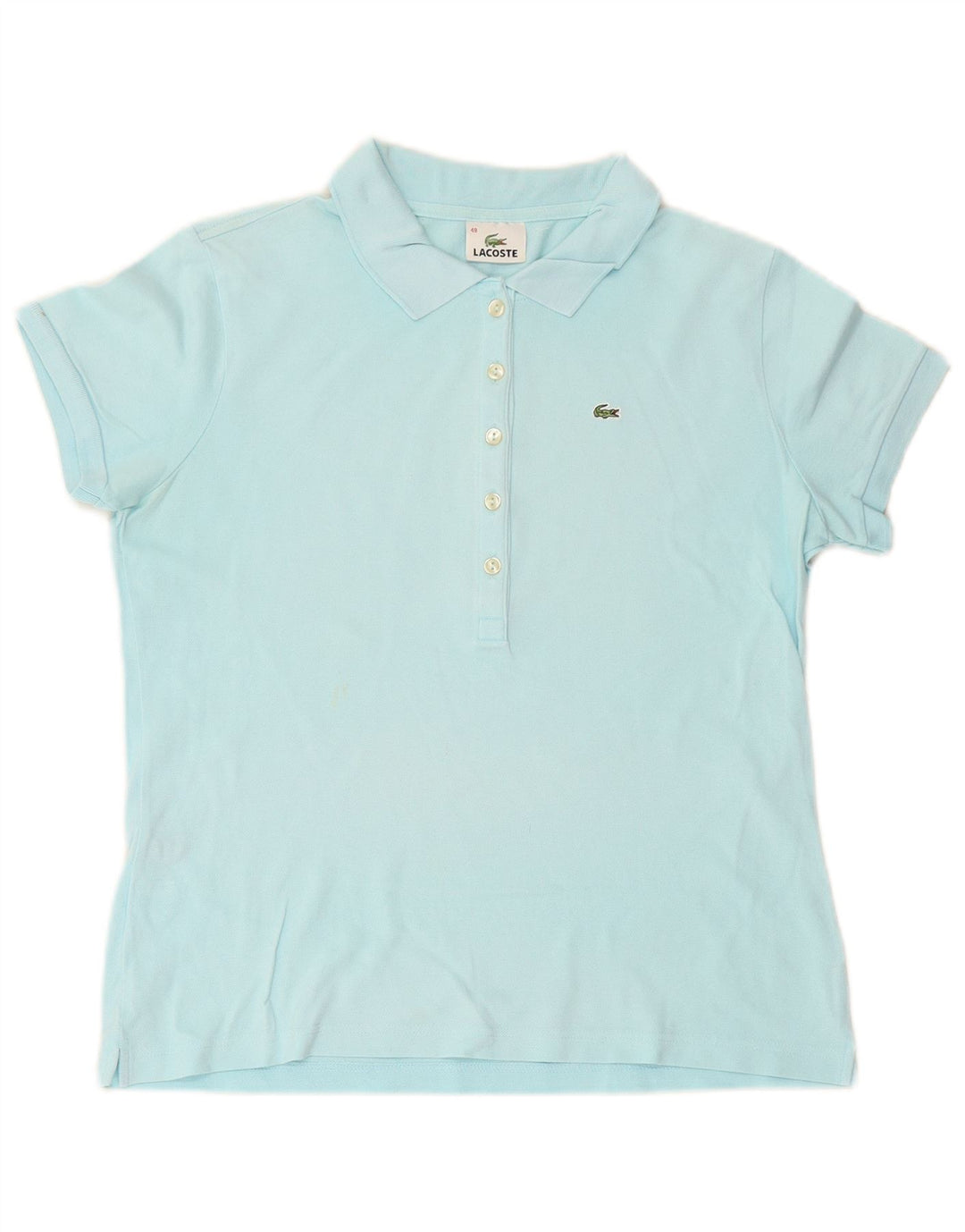 LACOSTE Polo Femme Taille 48 XL Bleu Coton