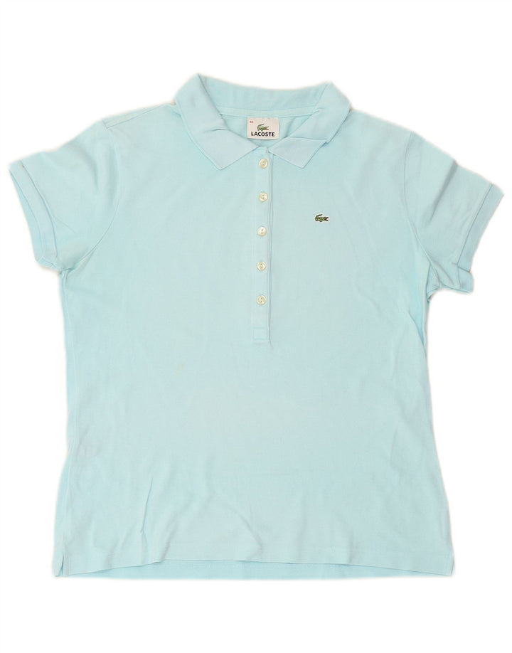 LACOSTE Polo Femme Taille 48 XL Bleu Coton