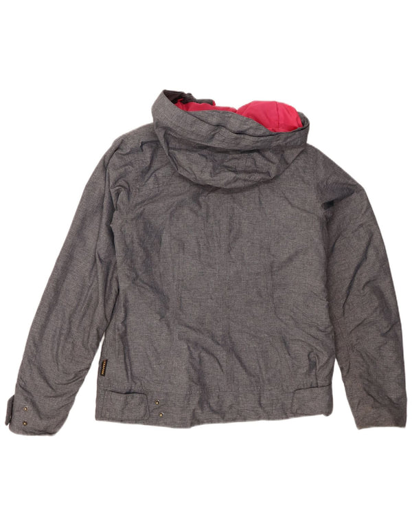 Jack Wolfskin Veste coupe-vent à capuche pour femme UK 10 Small Gris Polyester