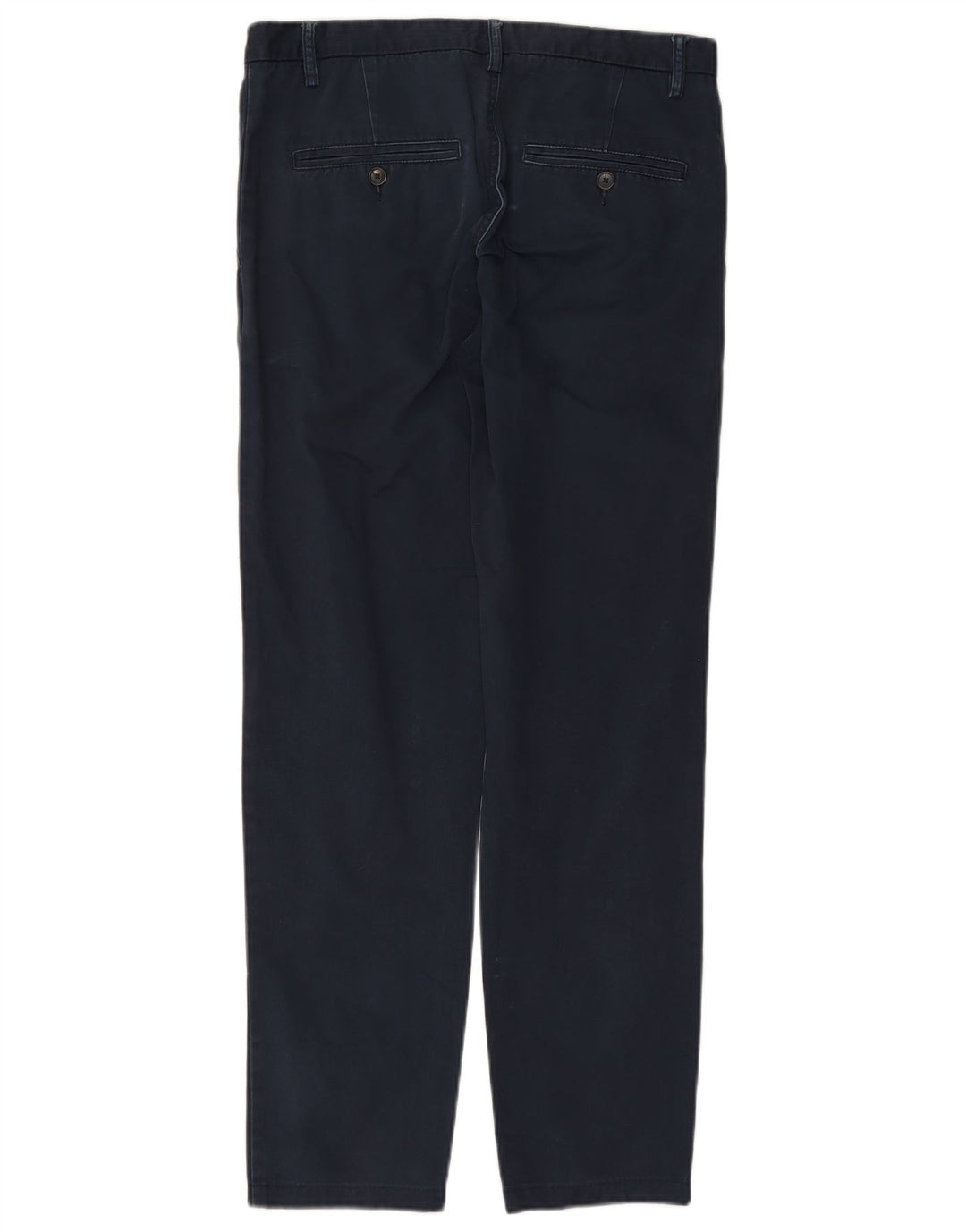 BENETTON Pantalon Chino Droit Homme IT 46 Small W29 L30 Bleu Marine Coton