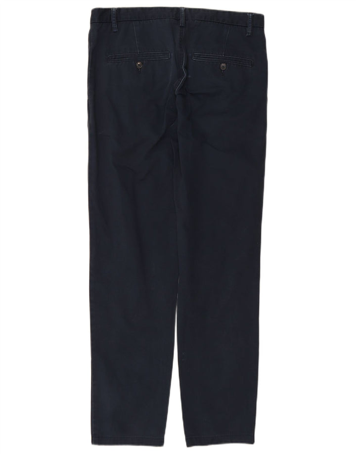 BENETTON Pantalon Chino Droit Homme IT 46 Small W29 L30 Bleu Marine Coton
