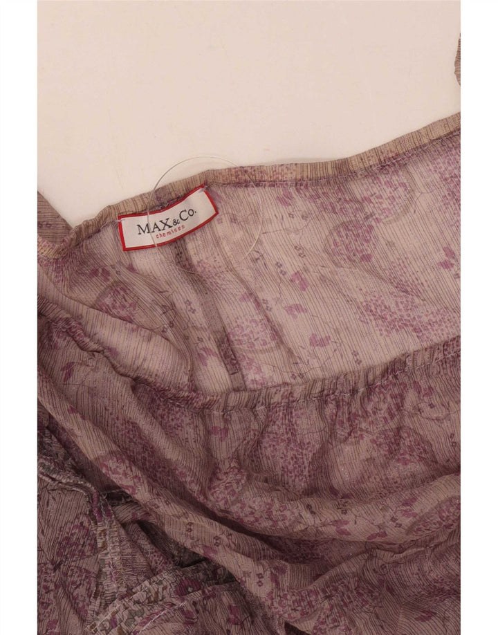 Max & Co. Haut à manches longues et épaules dénudées pour femme UK 12 Medium Purple Floral