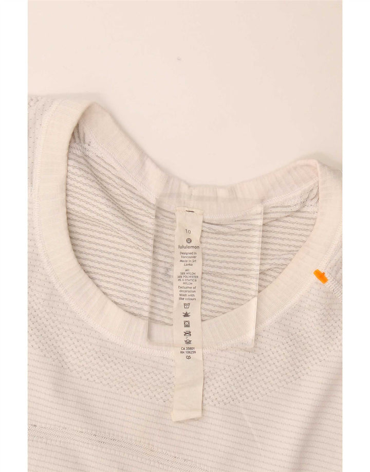 Lululemon T-Shirt Femme Top US 10 Grand Nylon Blanc