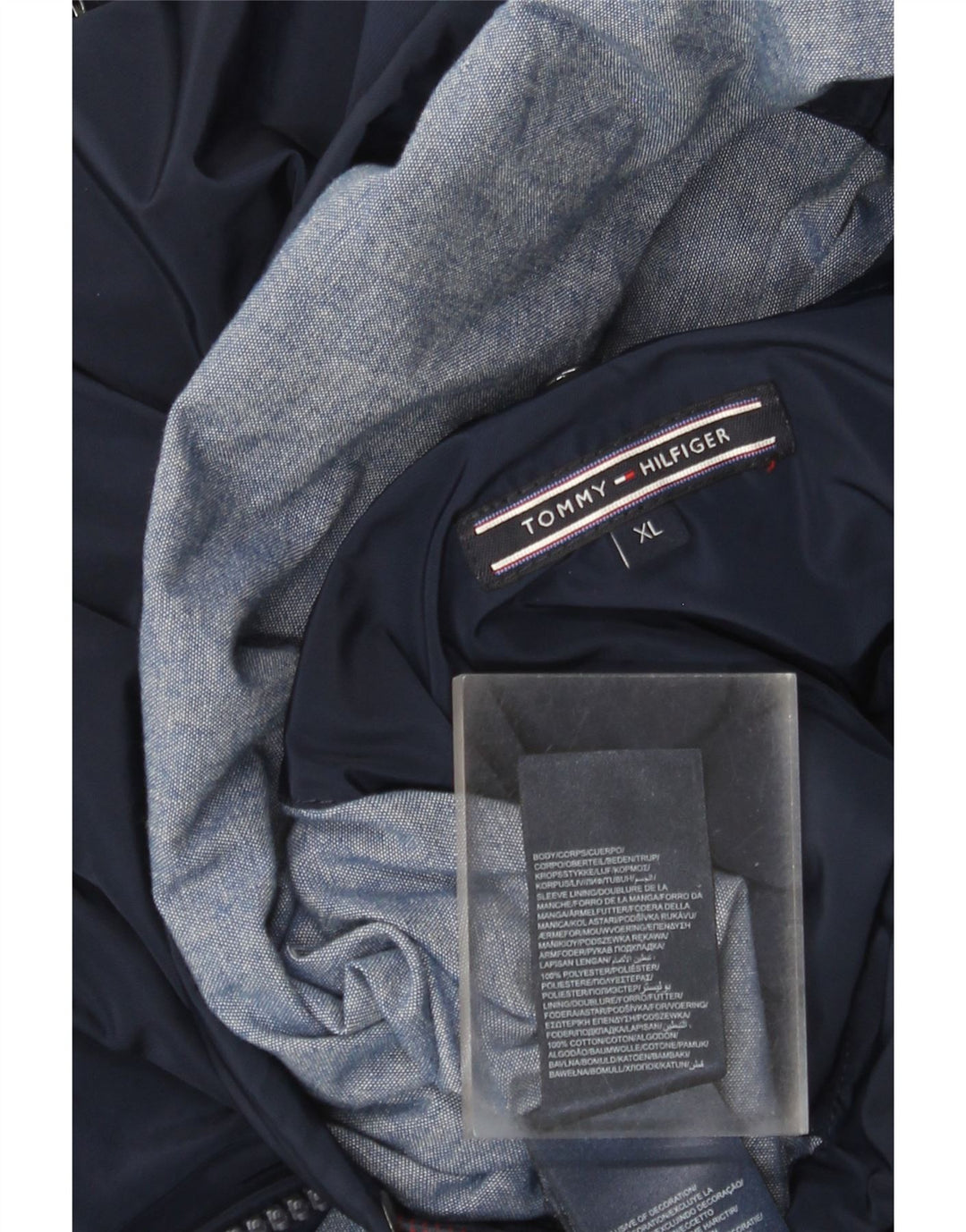 Tommy Hilfiger Veste coupe-vent pour homme UK 42 XL Bleu marine Polyester