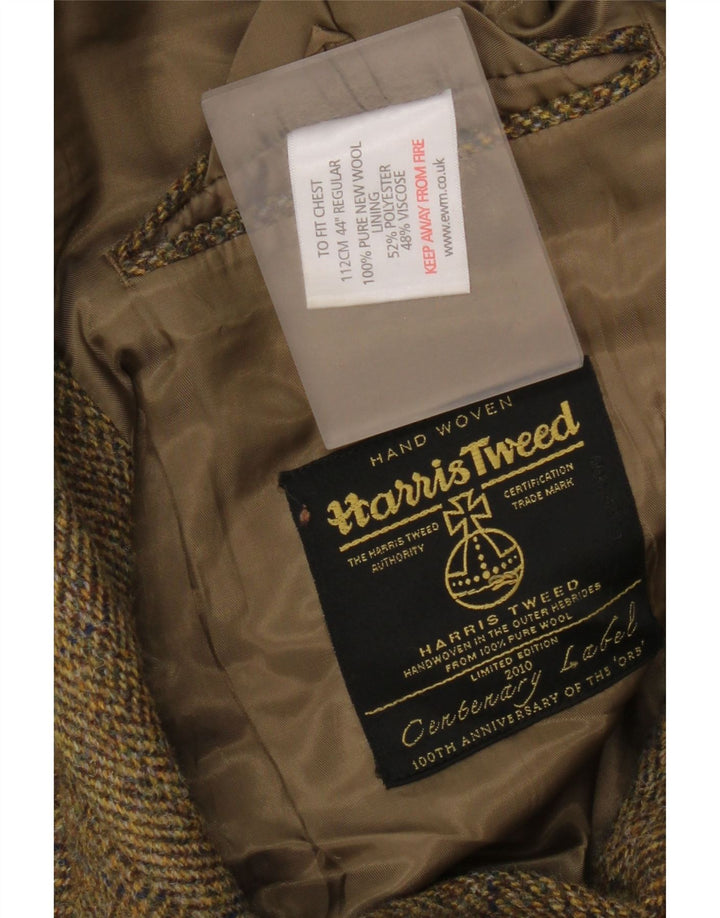 Harris Tweed Veste blazer à 2 boutons pour homme UK 38 Marron moyen à chevrons