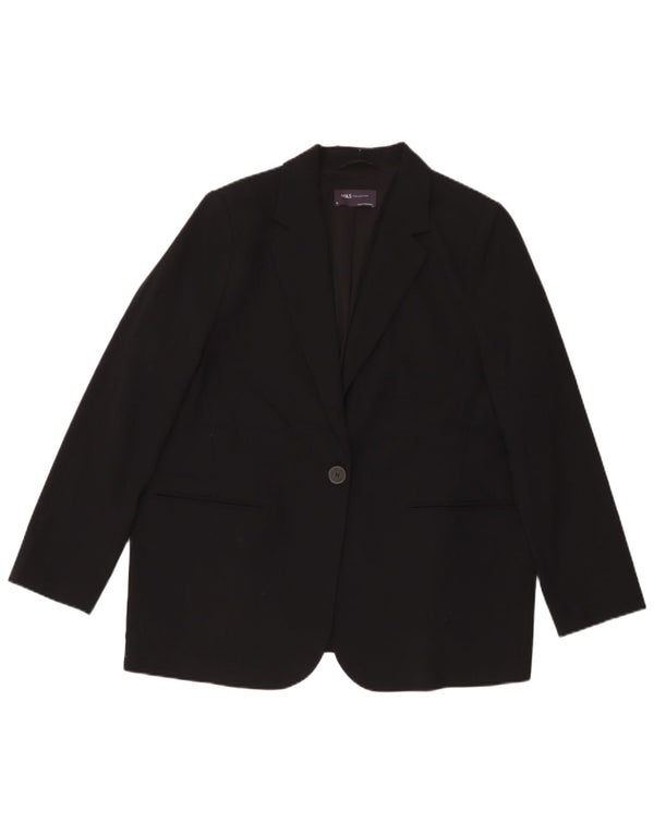 Marks & Spencer Veste blazer surdimensionnée à 1 bouton pour femme UK 18 XL Noir