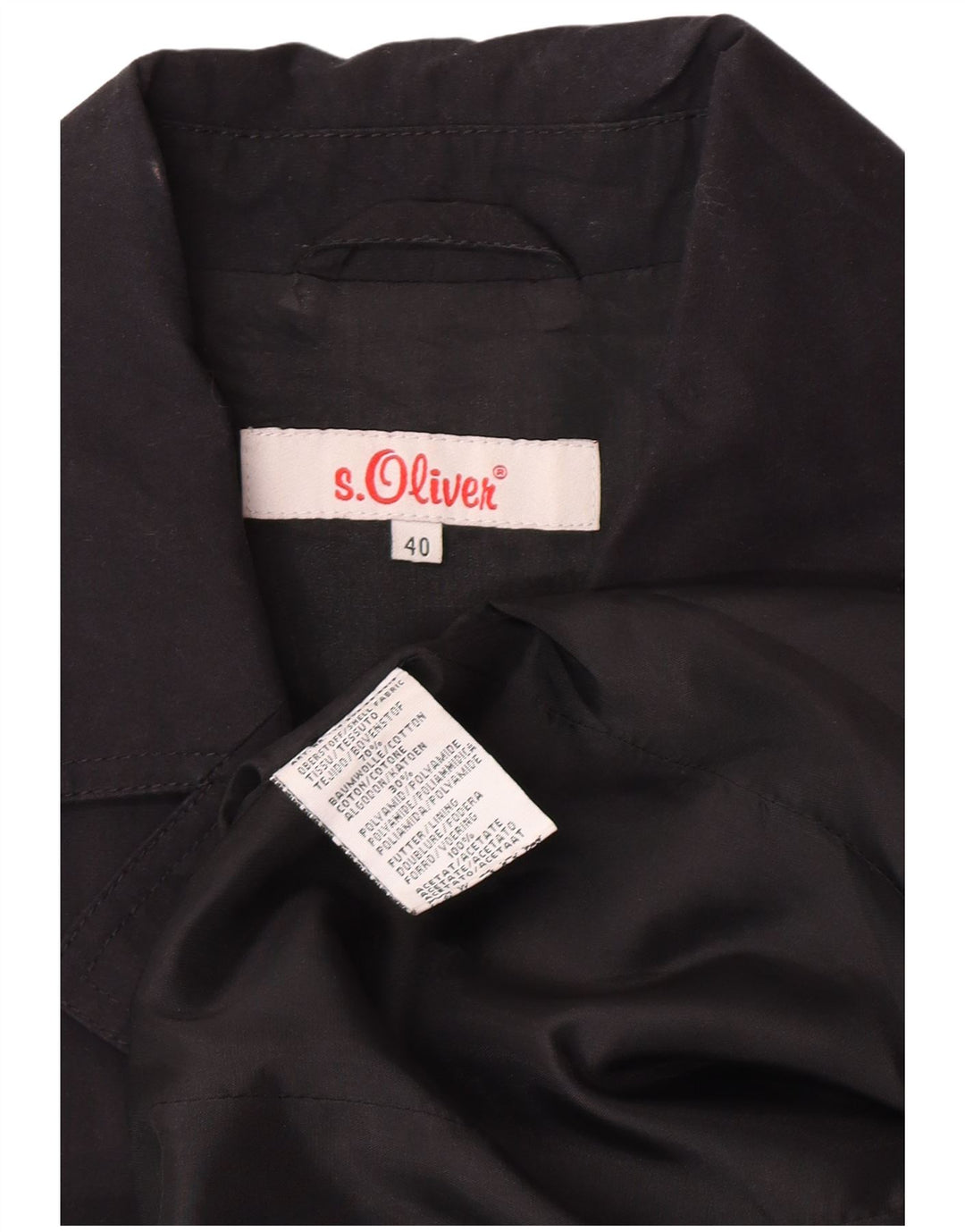 S.Oliver Manteau Femme EU 40 Moyen Noir Coton