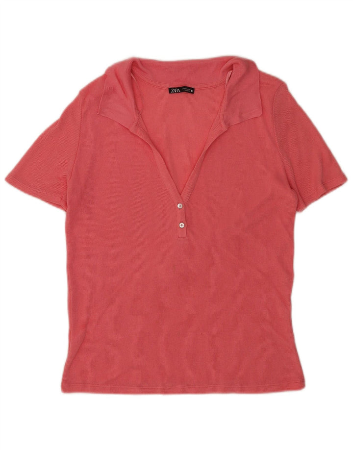 Polo Femme Zara UK 14 Rose Moyen