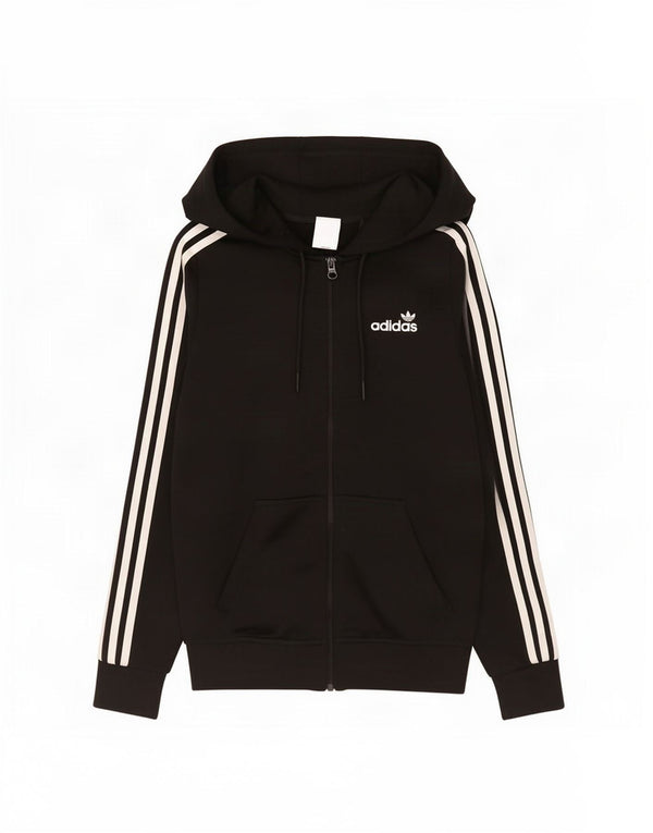 Adidas Pull à capuche zippé pour femme UK 10 Petit Noir Polyester