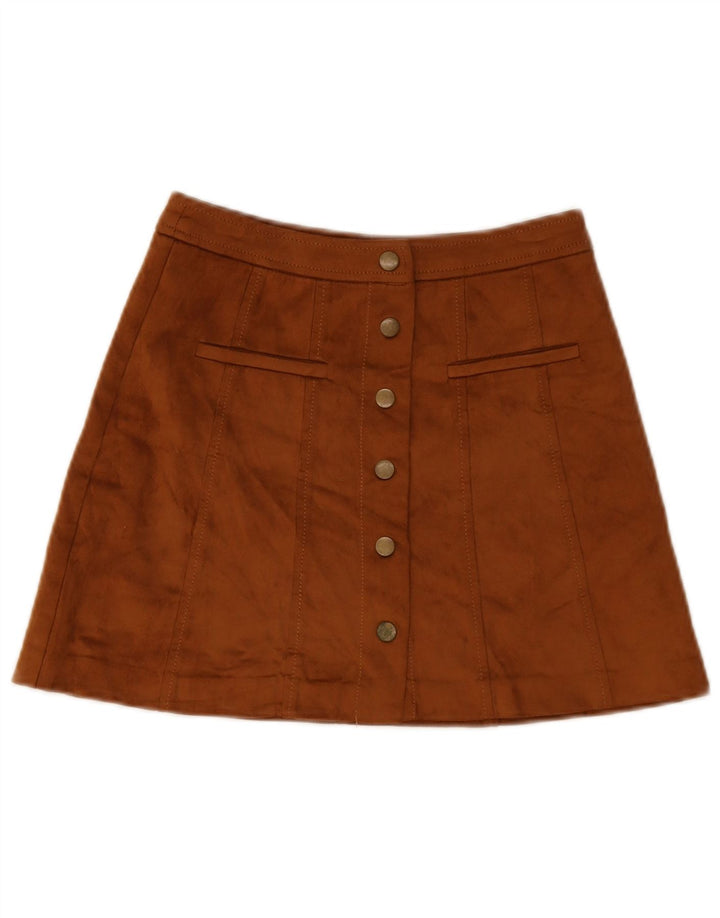 Zara Femme Trafaluc Mini Jupe XS W24 Marron Polyester