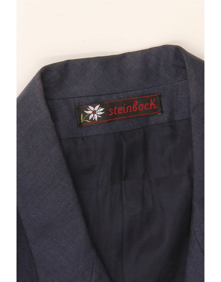 STEINBOCK Womens Double Breasted Blazer Jacket UK 18 XL Navy Blue Vintage Steinbock and Second-Hand Steinbock from Messina Hembry 
