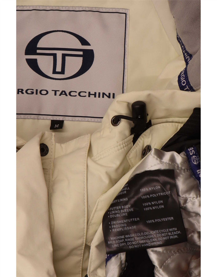 Sergio Tacchini Veste coupe-vent à capuche pour homme Blanc moyen Colourblock