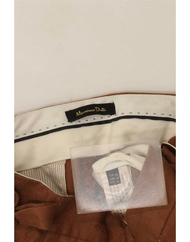 Massimo Dutti Pantalon Chino Regular Femme EU 40 Medium W30 L31 Marron
