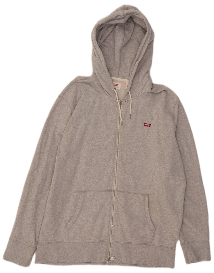 Levi's Sweat à Capuche Zippé Homme Large Gris Moucheté Coton