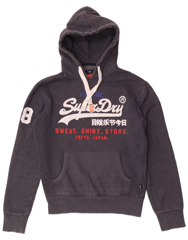 Superdry Pull à capuche graphique pour homme en coton bleu marine Small
