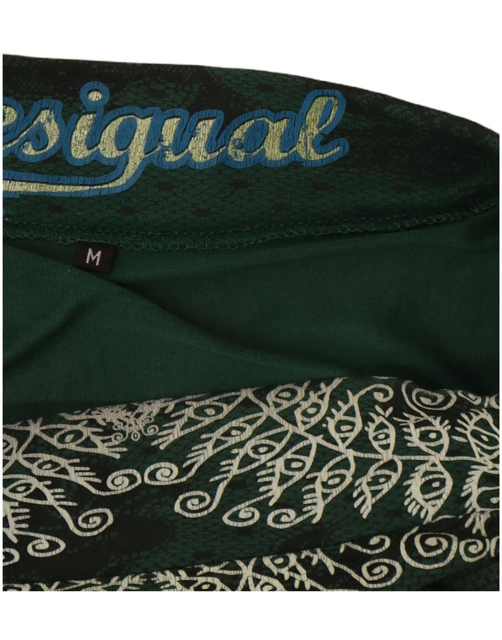 Desigual Jupe trapèze Medium W30 Vert Floral Femme