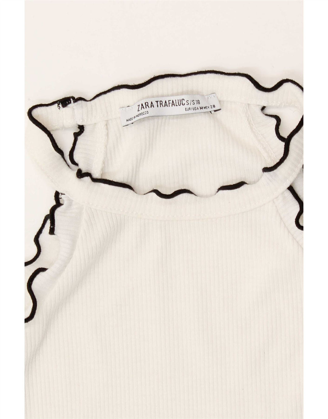 Zara Womens Crop Halter Top UK 12 Moyen Blanc Coton