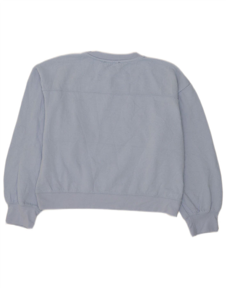 Zara Womens Crop Sweatshirt Jumper UK 16 Grand Bleu Polyester