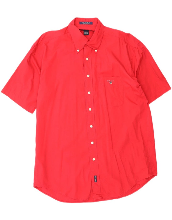 GANT Chemise à manches courtes Regular Fit pour homme en coton rouge Large