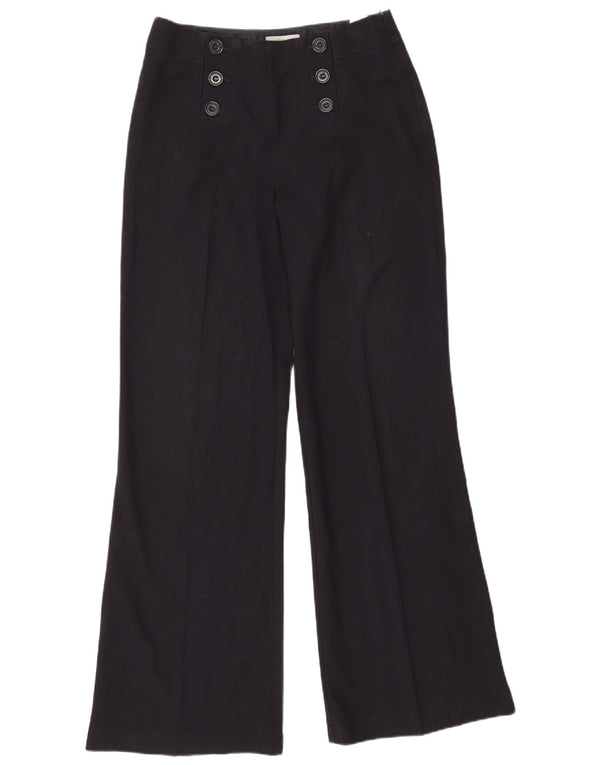 Marks & Spencer Pantalon décontracté évasé pour femme UK 12 Medium W30 L33 Bleu marine