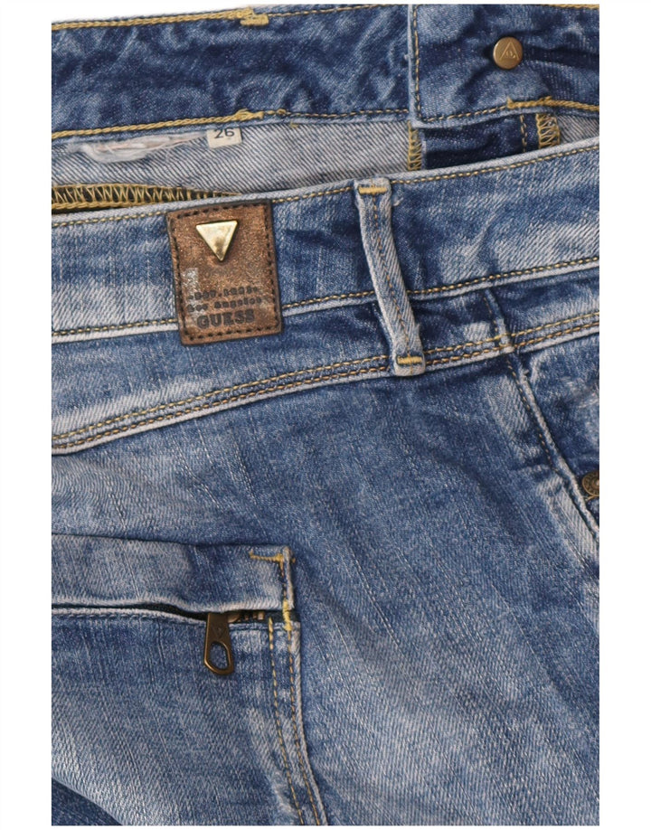 GUESS Womens Distressed Skinny Jeans W26 L28 Blue
