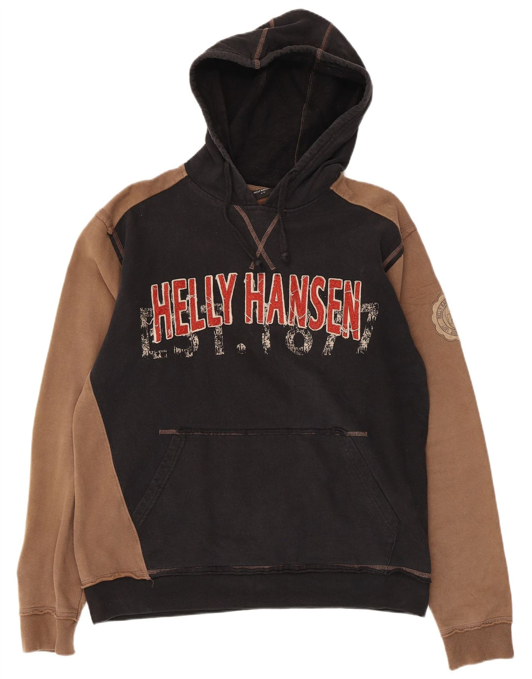 Helly Hansen Pull à capuche graphique pour homme en coton color block Noir Taille L