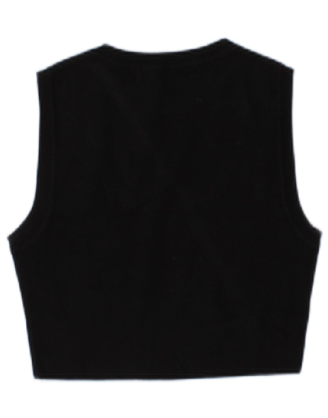 Zara Womens Crop Vest Top UK 14 Large Noir Viscose