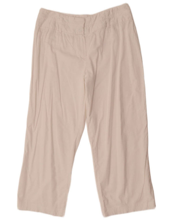 Marks & Spencer Pantalon court droit pour femme UK 12 Medium W30 L24 Blanc