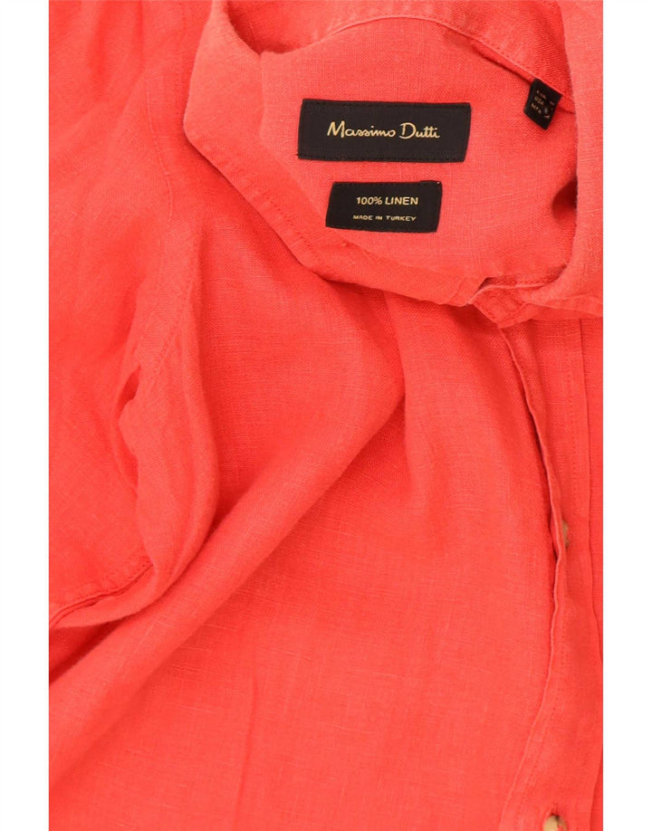 Massimo Dutti Chemise Homme Lin Rouge Moyen