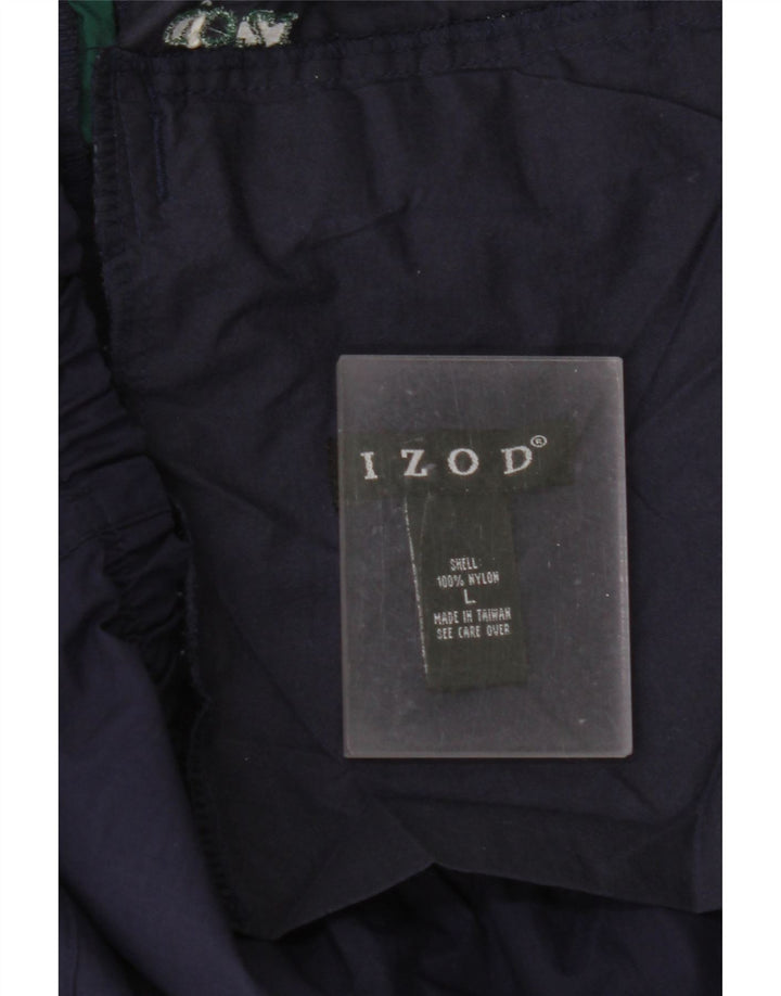 IZOD Pantalon de Survêtement Homme Joggers Large Bleu Marine Colorblock Nylon