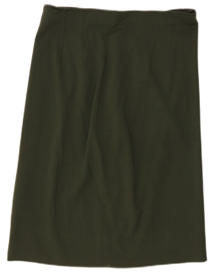 ICEBERG Jupe Droite Femme W30 Laine Kaki Moyen