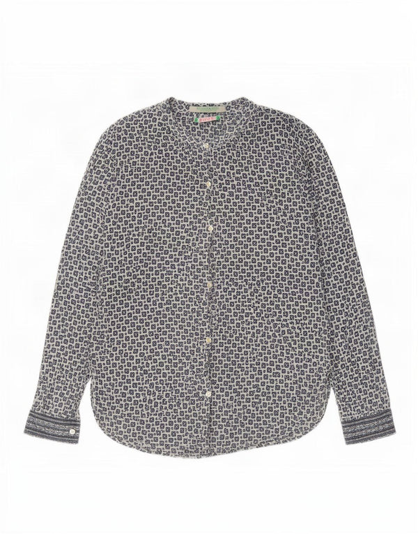 Scotch & Soda Womens Oversized Shirt Blouse US 1 XS Blue Geometric