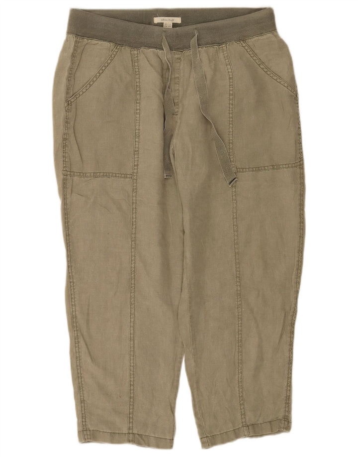 Pantalon court White Stuff pour femme UK 12 Medium W32 L23 Lin kaki