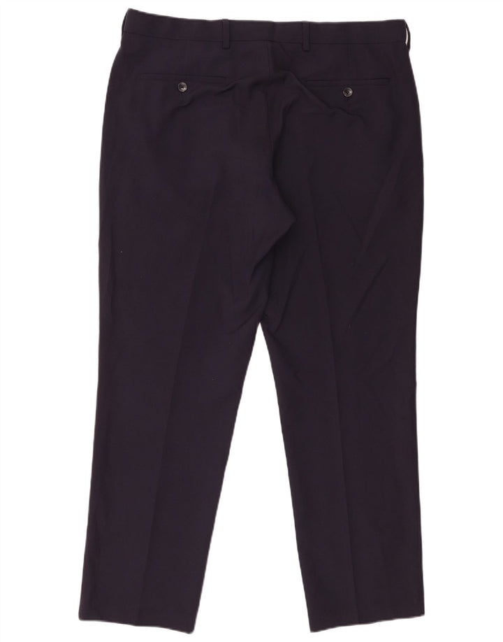 Marks & Spencer Pantalon Chino Coupe Regular Homme W36 L29 Bleu Marine Polyester
