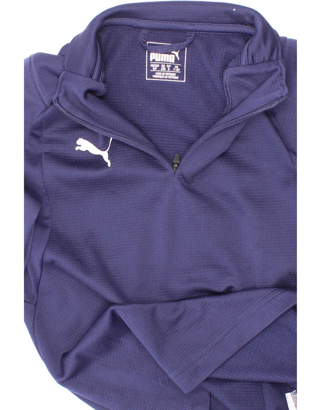 Puma Haut de survêtement à col zippé pour garçon 7-8 ans Bleu marine