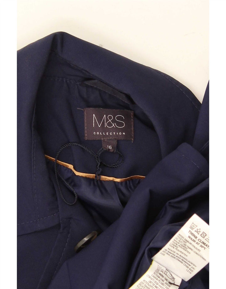 Marks & Spencer Caban Femme UK 16 Large Bleu Marine Polyester