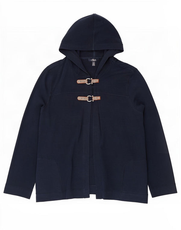Chaps Cardigan à capuche pour femme UK 18 XL Bleu marine Coton