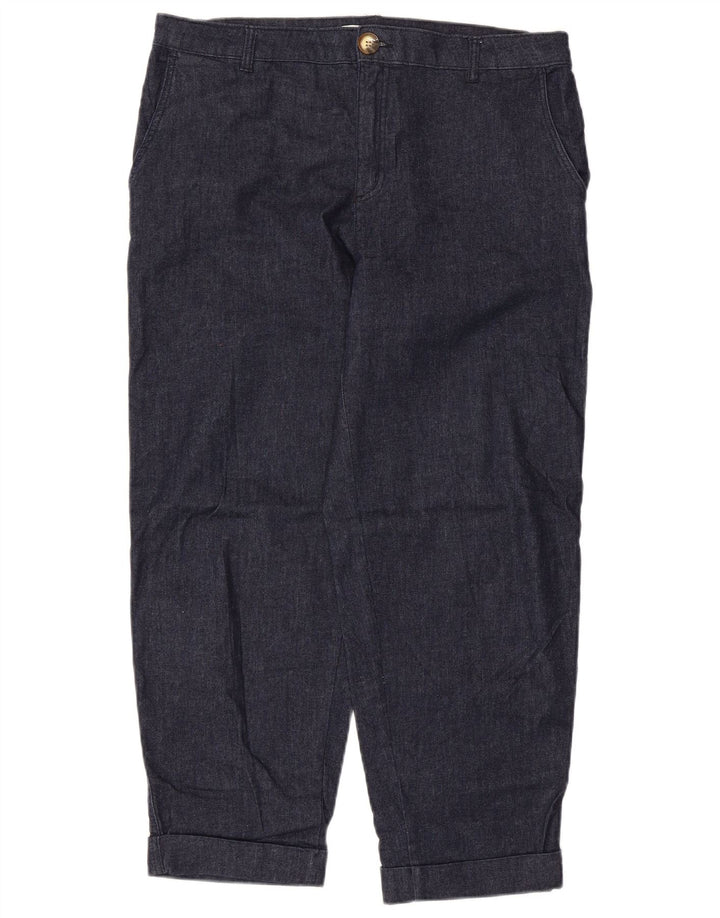 Zara Pantalon court pour femme EU 40 Medium W30 L25 Bleu marine