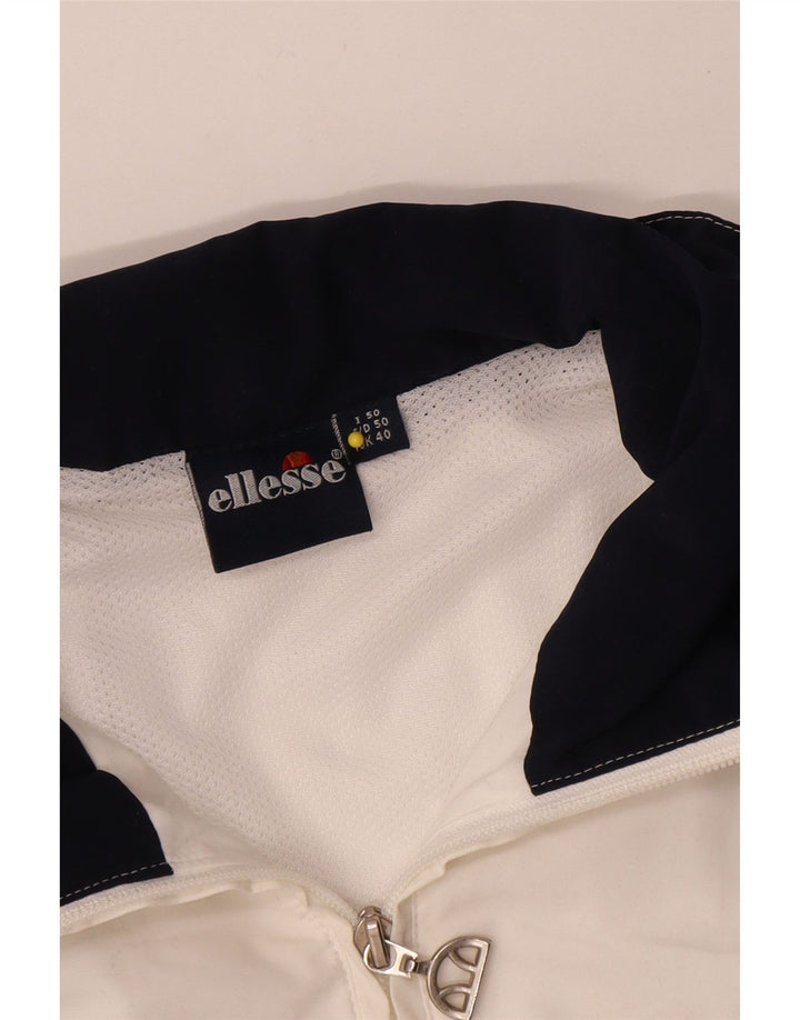 Ellesse Veste de survêtement pour homme UK 40 Medium Blanc Colorblock Polyester